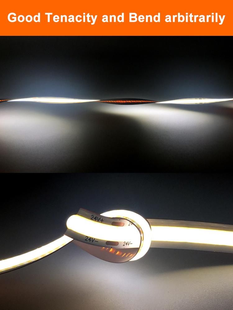 COB High Brightness No Dots DC24V 384 Chip Flexible COB LED Strip Light