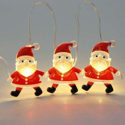 Battery Operated Santa Claus Copper Wire Fairy LED String Lights for Christmas Home Decoration