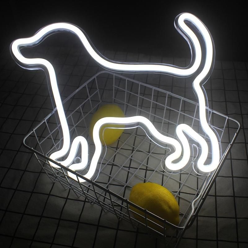 New Style Small Dog Shaped Neon Sign Acrylic Wall Hanging USB Power for Kawaii Room Decor Custom Neon Sign