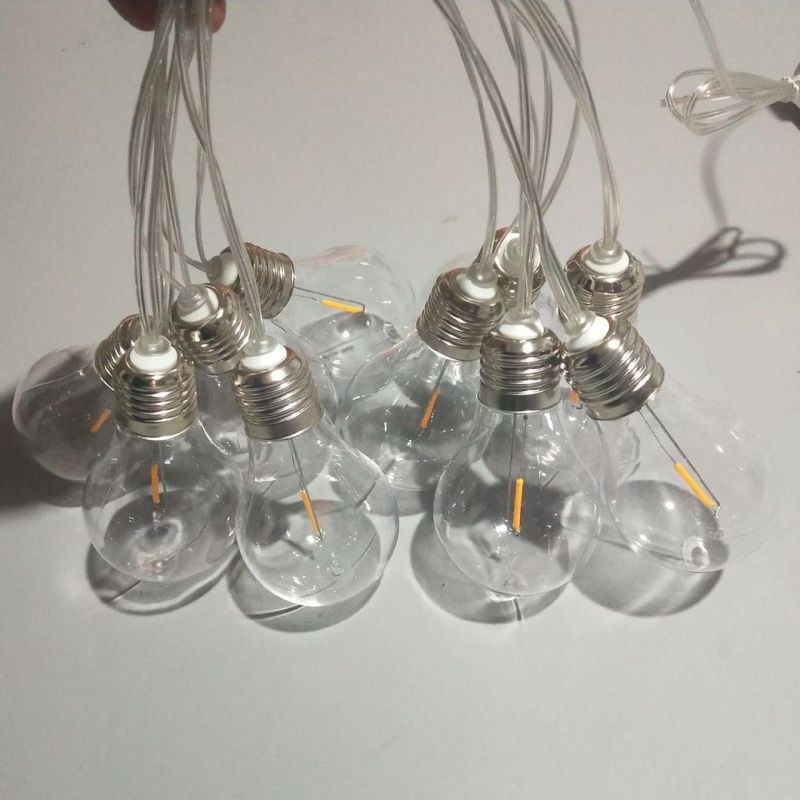 10 Warm White LED A60 Filament Bulb Festoon Party Lights