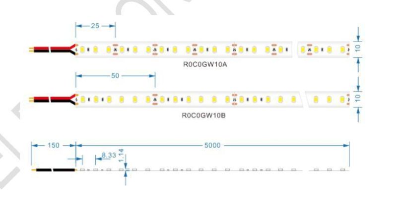 10mm FPC Width DC12V/DC24V 120 LEDs/Meter LED Strip Lighting