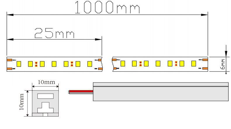 Warm White IP65 Waterproof SMD 2216 Flexible LED Neon Flex Light for Home Garden Party Decoration