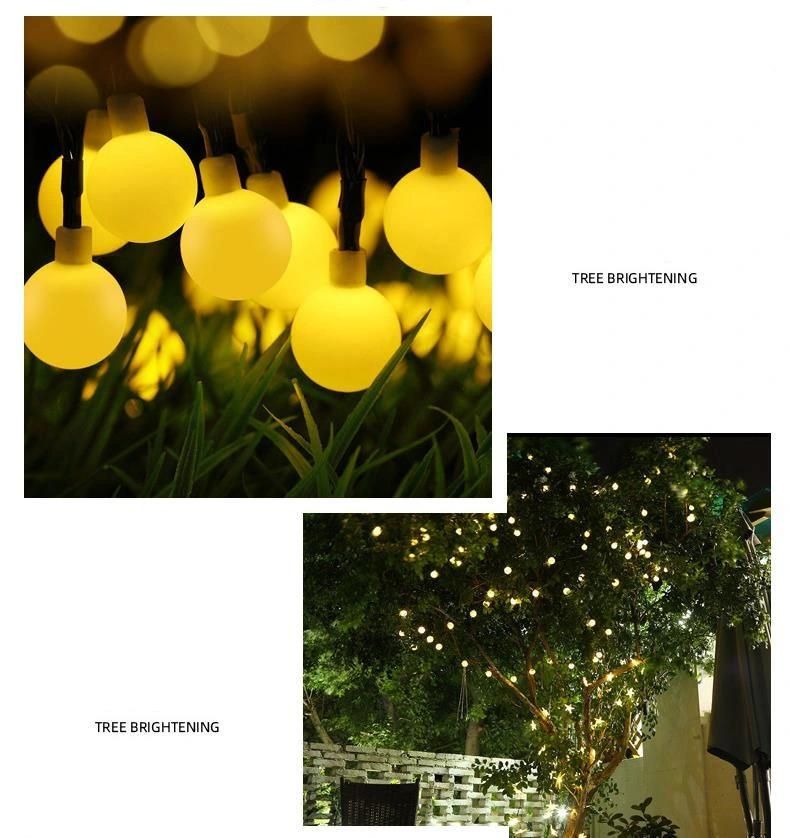 100LEDs Crystal Ball Solar LED Outdoor Garden Christmas Decoration Waterproof String Light