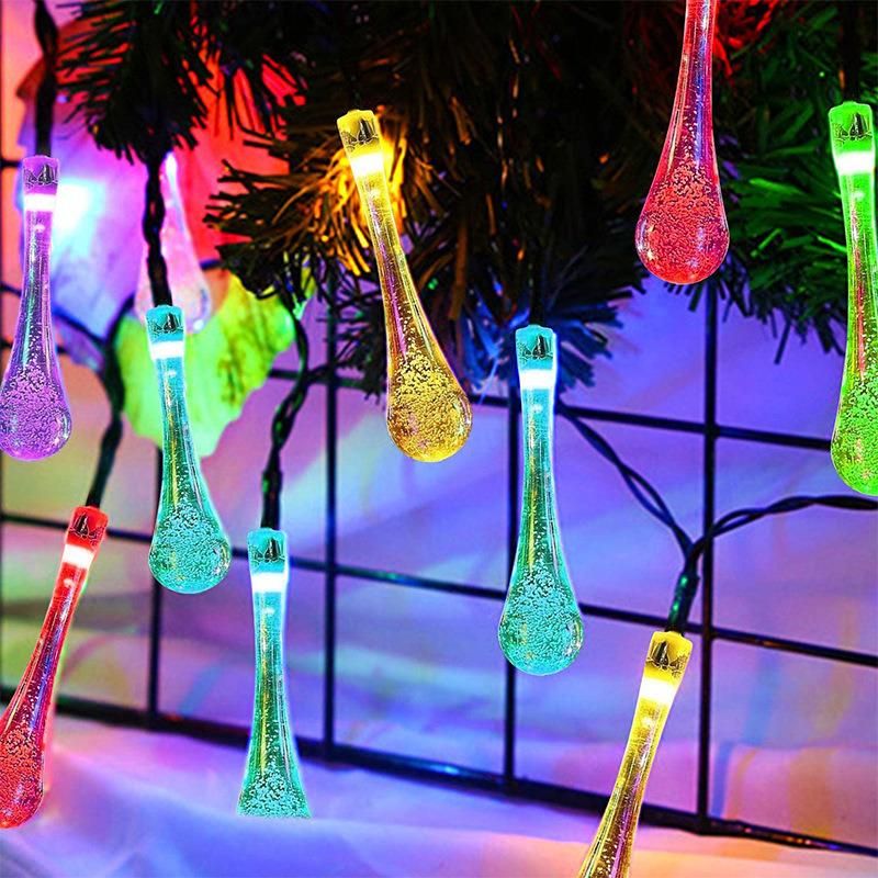 30/20/10 LEDs Garden Decoration Outdoor Water Drops Solar LED Lamp String Light