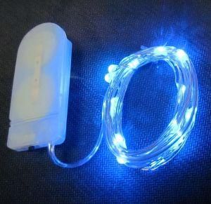 B/O 10PCS Blue LED Copper Wire String Light for Decoration