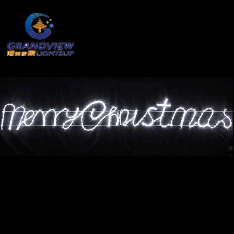Animated 290cm Wide LED White ′merry Christmas′ Motif Rope Lights