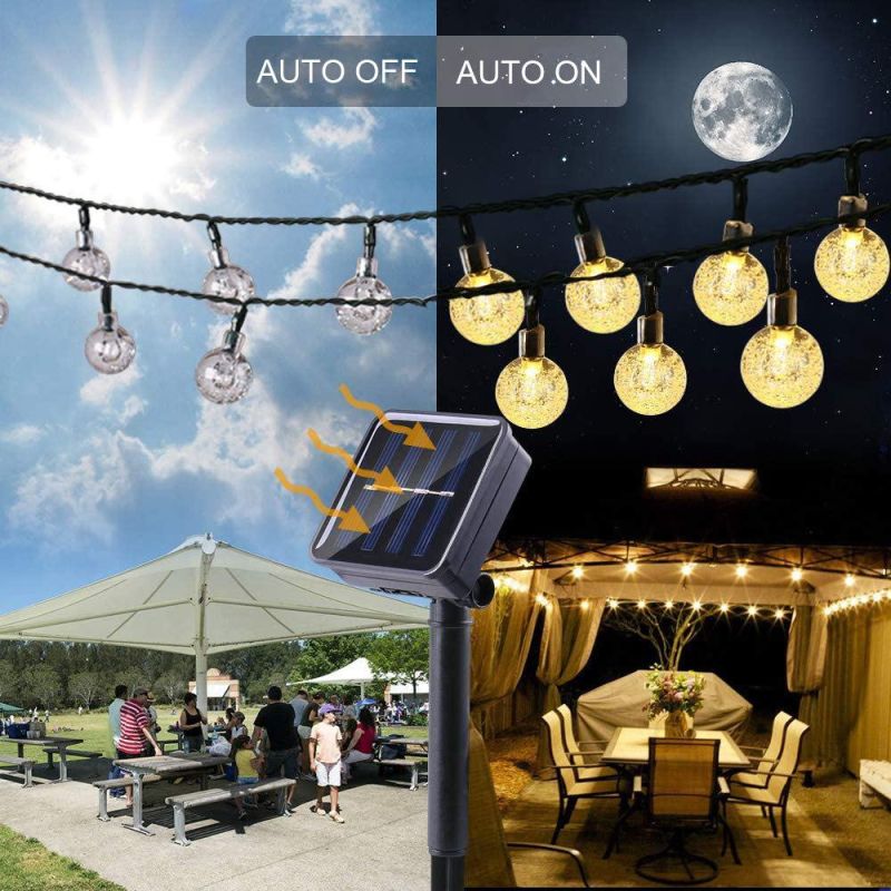 20/50LEDs Crystal Ball Solar LED Outdoor Garden Christmas Decoration Waterproof String Light