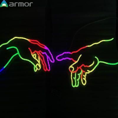 China Custom RGB Color LED Neon Sign with Clear Backplane