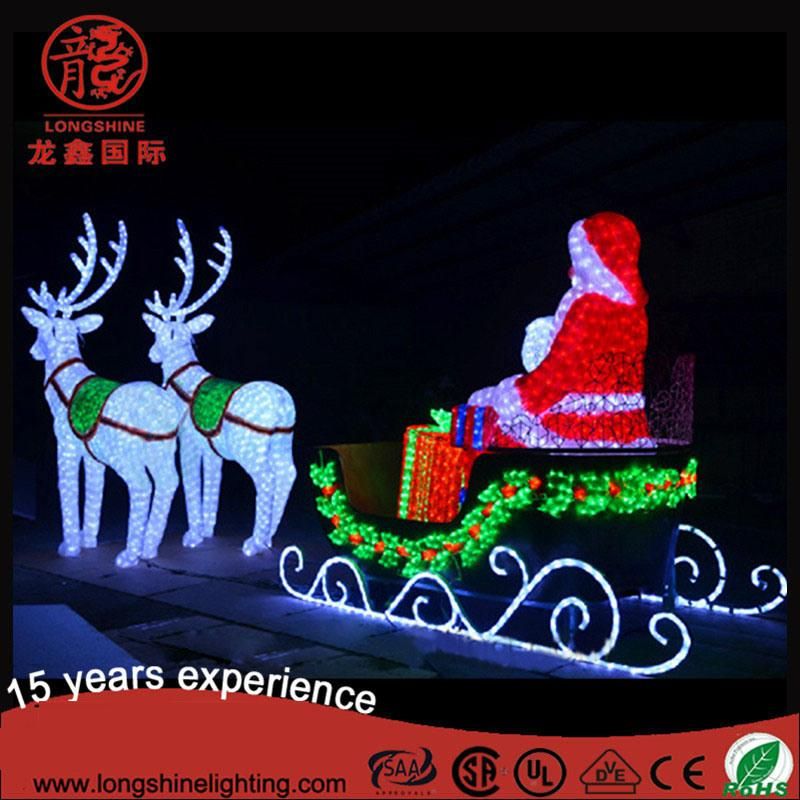 Chritmas 3D 220V Acrylic Santa Claus Deer Motif Light for Xmas Decoration