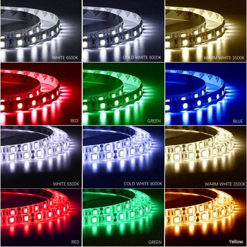 DC12V 5m LED Strip 5050 RGB, RGBW, Rgbww 60LEDs/M Flexible Strip