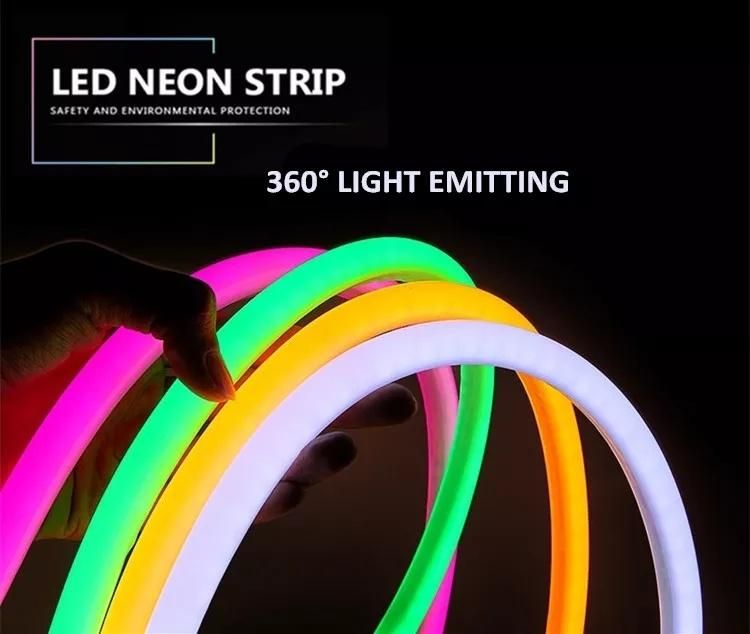 220V Waterproof 360 Degree High Brightness Silicone Lighting Neon Flexible Addressable Strip Rope LED Light