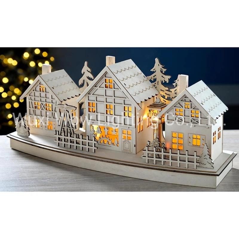 Village Scene Christmas Decoration 37.5 Cm - Neutral