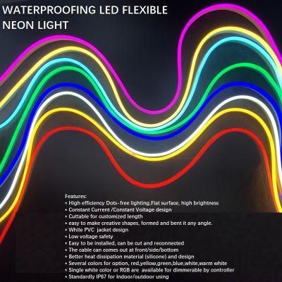 24V Waterproof IP65 67 LED Flexible Neon Light