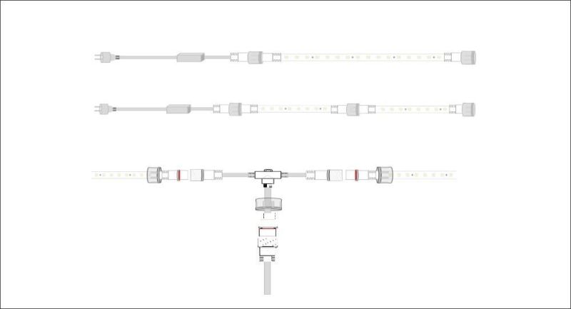 Male and Female Connection AC110V 127V 220V 230V 260V SMD 2835 144LEDs/M IP67 Waterproof Outdoor Application LED Strip Light