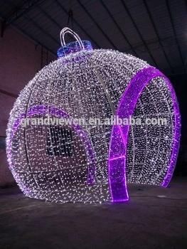 Customizable Colorful Light up Giant Christmas Ball for Outdoor