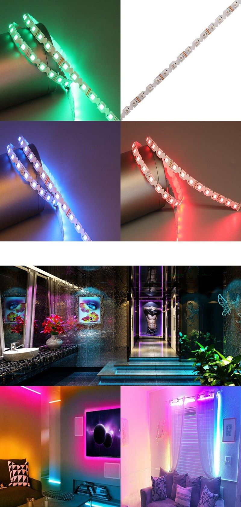 CE RoHS Listed DC 12V Multi Bend Flexible LED Strip for Custom S Shape Lighting RGB