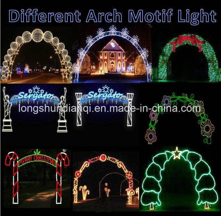 Outdoor Lighted LED Arch Christmas Across Street Motif Decotations Lights for Holiday