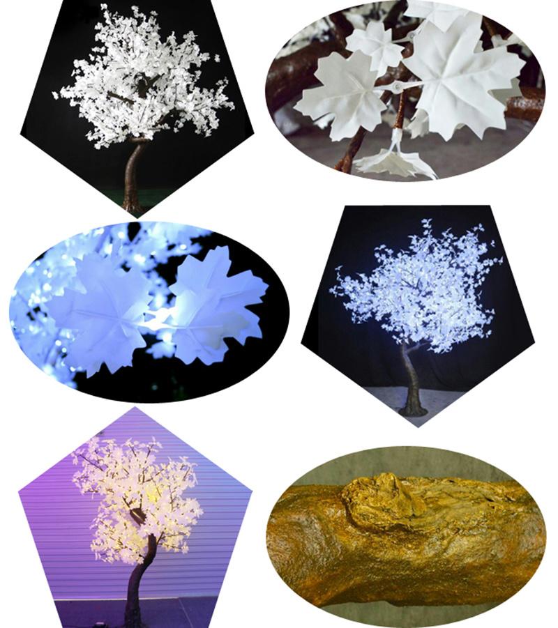 Quality Christmas Ornament Large Lights Outdoor IP65 White LED Artificial Maple Tree