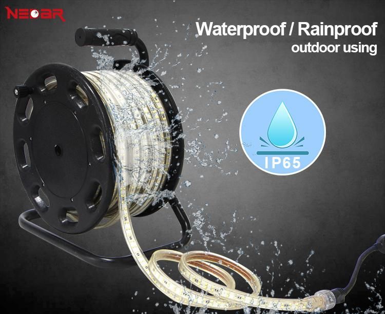 Flexible 220V 230V 110V LED Strip Light in Drum 25m 50m IP65 Waterproof Outdoor Use 6000K