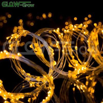 LED Curtain String Fairy Light Mini Branch Light Copper Wire Waterproof Christmas Xmas Wedding Tree Home Holiday Event Decor+Power Adapter