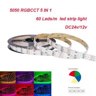 5m Premium True Color RGB RGBW Rgbcct WiFi&Bt SMD LED Strip Lights Holiday Lights for Decoration 60LED/M DC24V IP67 2oz PCB