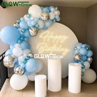 Warm White Happy Birthday Letters Advertising Acrylic Custom Neon Sign Neon Flex Light for Party Home Christmas Wedding Decoration
