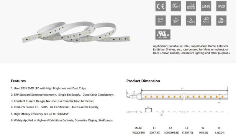 LED Strip Lights with High Brightness and Dual Chips