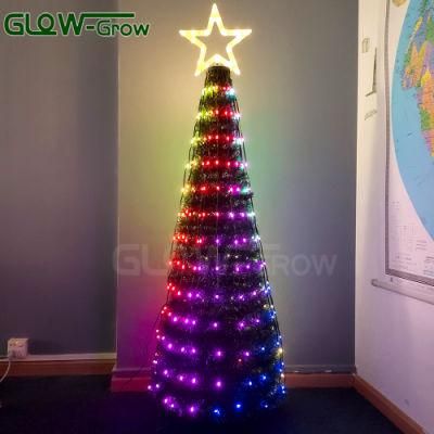 1.8m Christmas Decoration LED Pixels Smart Tree Light with Remote Controller for Home Party Decoration