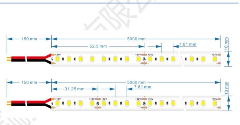 Ra90 High Bright 166lm/W DC12V 128LEDs/M 10mm Width LED Flexible Strip