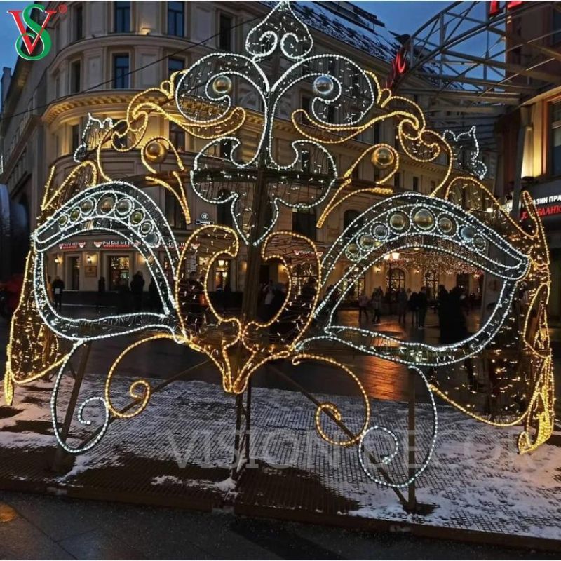 Queen Face Mask Sculpture Decoration LED Light for Outdoor Plaza