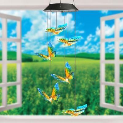 Solar Wind Chime Light Color Changing Butterfly Solar Chimes Outdoor Decoration Lights Wind Chime Solar Lamp Wyz18493