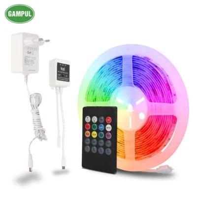 Flexible RGB Car LED Decoration 20 Key Remote Control Strip Lights