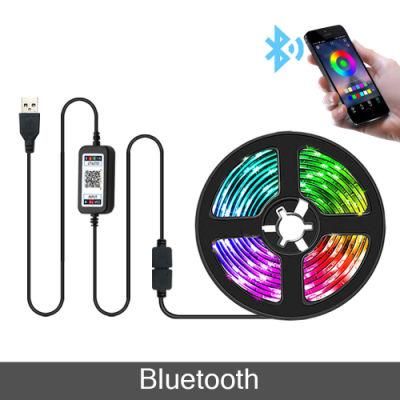 24 Key IR Remote APP Control Music Sound Sensor 5V USB Power 5050 RGB LED Strip Light for TV Backlight