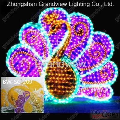 3D Acrylic Peafowl Motif LED Light for Park Decoration