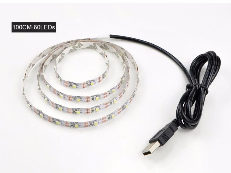 DC 5V USB 2835 LED RGB Strip Lamp RGB Book Light Bulb TV Background Decor Lighting Ribbon Desk Decor LED Lamp Tape 1m 2m 3m 4m 5m