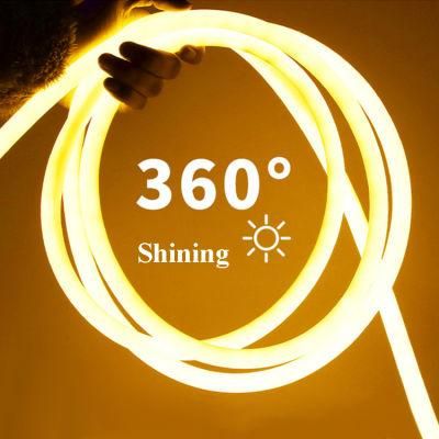 220V Waterproof 360 Degree High Brightness Silicone Lighting Neon Flexible Addressable Strip Rope LED Light