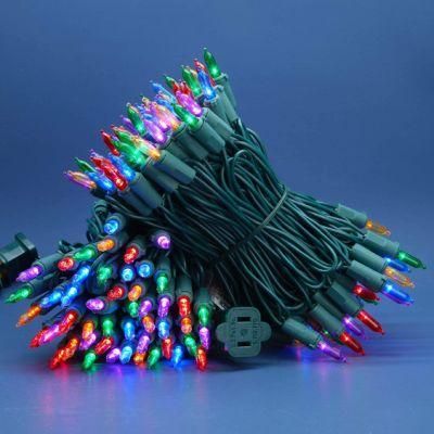 Holiday Christmas LED Lights, Green String Lights for Indoor and Outdoor Holiday and Tree Decor, Patio Hanging Lighting String