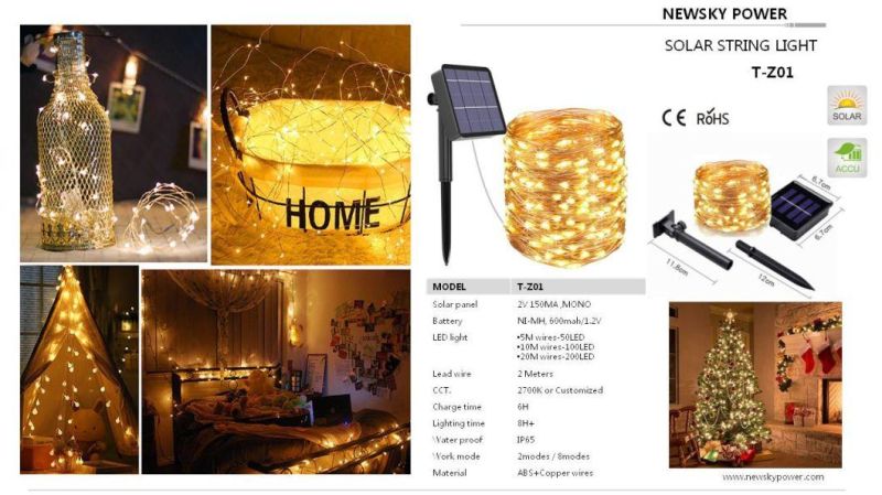 Outdoor Decorative LED Crack Glass Hanging Wishing Fairy Christmas Lamp Solar Jar Light for Holiday Garden Yard Patio Fence