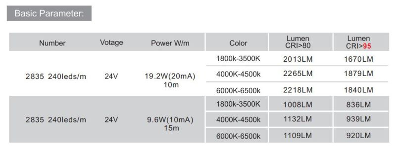 High CRI >95 IC-Built-in SMD2835 LED Light Strip LED Lighting