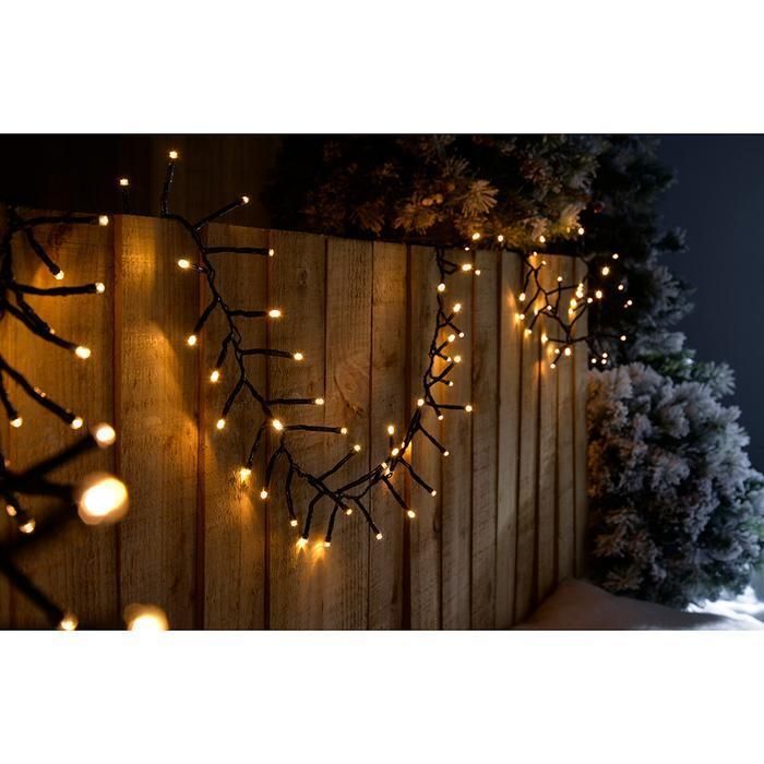 Chasing Cluster Light String Warm White Christmas Lights LED Firecracker Lights