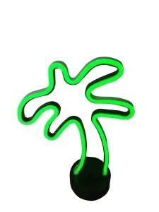 12.6X9.45inch Metal Palm Tree Neon LED with Metal Base Light