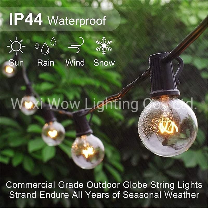 106.4FT 2-Pack Festoon Lights Outdoor, G40 Outdoor String Lights Mains Powered with 60+8 E12 Bulbs, IP44 Waterproof Garden Patio Outside Globe Fairy Light