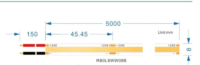 DOT Free 5000K LED COB Strip Light