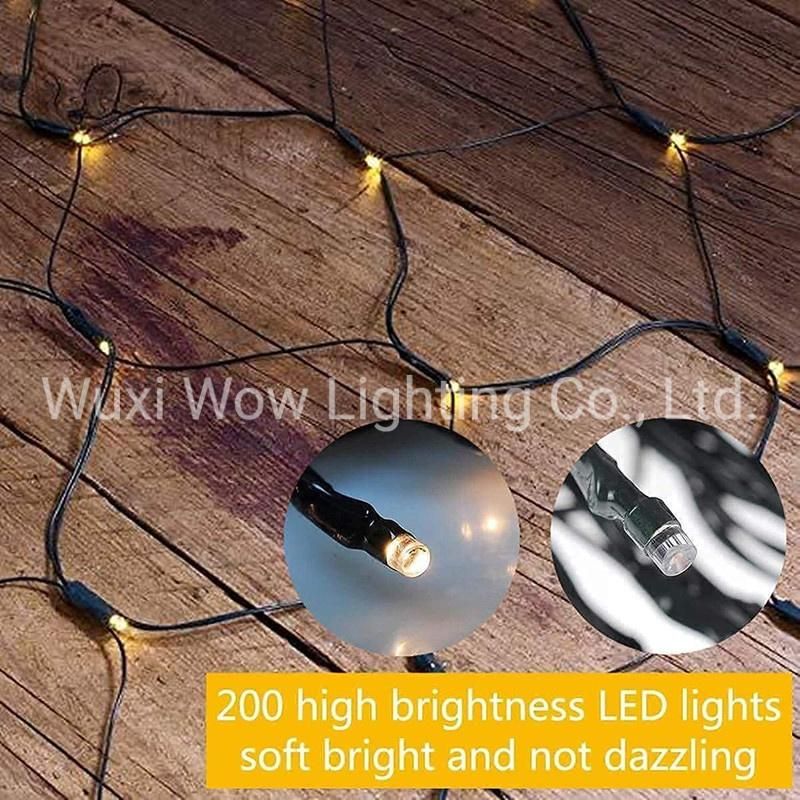 3m X 2m Solar Net Lights Outdoor - 200 LED Solar Fairy Lights Waterproof Garden Lights Auto on/off Curtain String Light