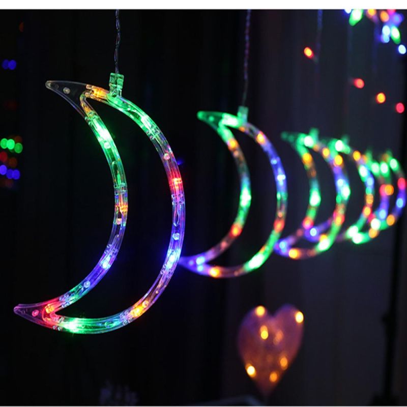 Moon Star Lamp LED Curtain String Ins Neon Lantern Christmas Light