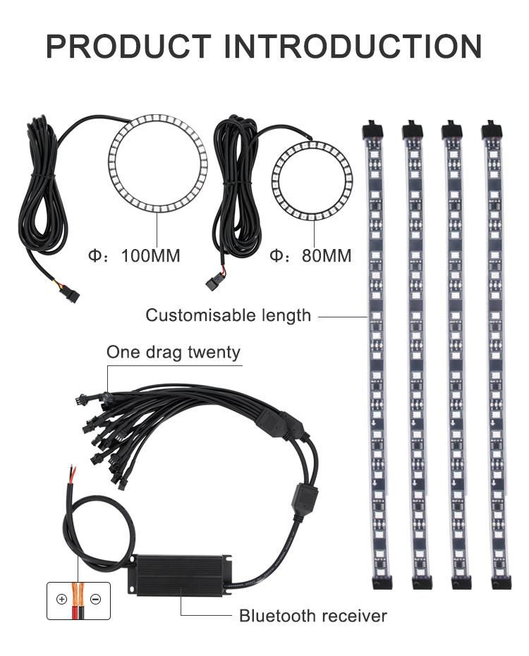 Customize 4PCS 3.3m WiFi LED Strip Light RGB Waterproof SMD 5050 DC12V RGB String Diode Flexible Ribbon WiFi Controller