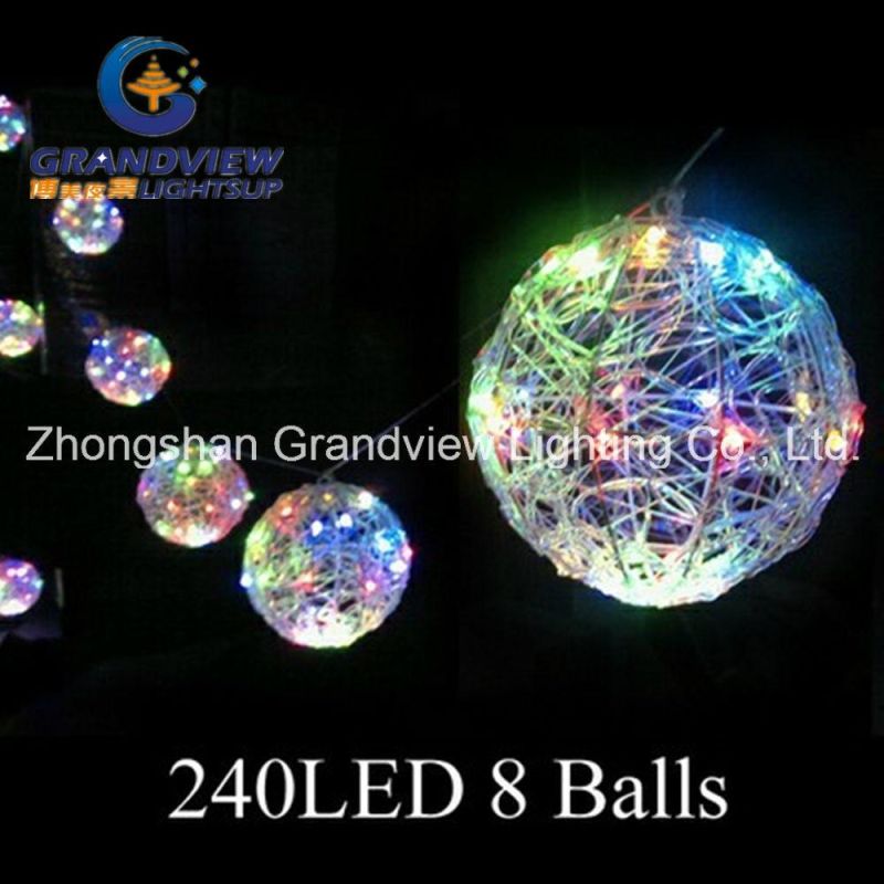 New Acrylic 240LED 7m Multi Color 8 Balls Decoration Lights