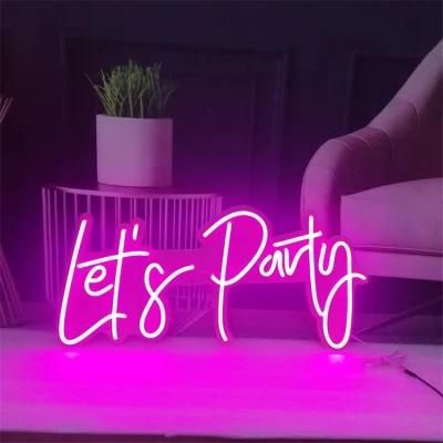 Drop Shipping Indoor Logo Custom Signage Neon Alphabet Acrylic Letters Let&prime;s Party LED Neon Sign