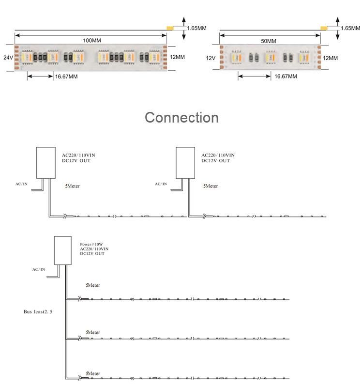 Hot Sale Rgbcct SMD5050 60LED/M 3 Year Warranty LED Light