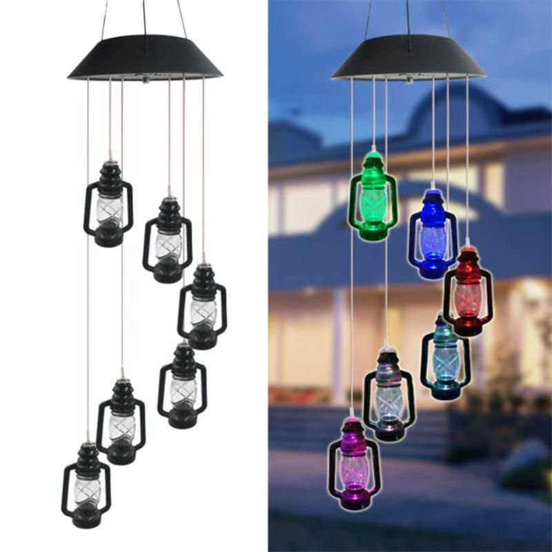 Solar Garden Lights Solar Lantern Wind Chime, Outdoor Color Changing LED Light Wind-Bell Wyz18494